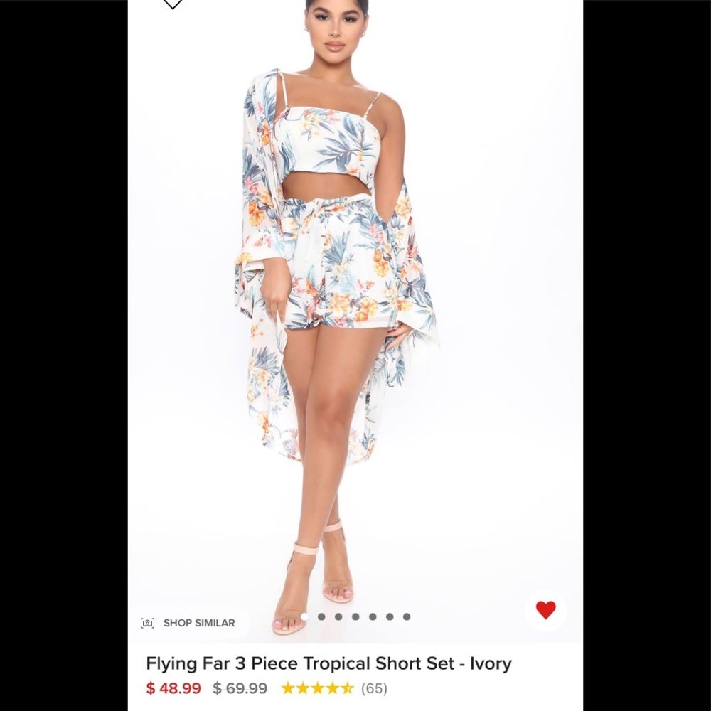 Flying Far 3 Piece Tropical Short Set - XL